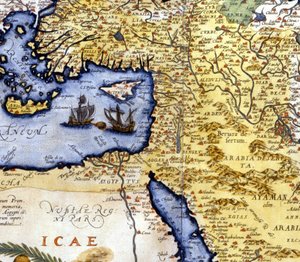 Palestina och Egypten efter Atlas of Abraham Ortelius, Amsterdam av Abraham Ortelius