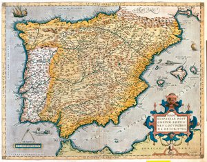 Spanien, Portugal av Abraham Ortelius