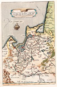 Thietmarsiae, Holsaticae regionala partier typus Geografikarta över territoriet i norra Polen med staden Dantzig (Dantzig, Gdansk). av Abraham Ortelius