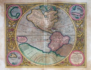 Världskarta av Abraham Ortelius (1527-1598) av Abraham Ortelius