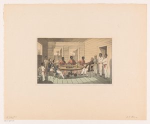 Surinamer och holländare dricker te av Abraham Pieter Felix
