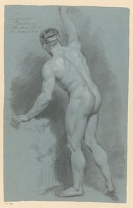Stående manlig naken, sedd bakifrån (2:a pris 1774) av Abraham Pietersz. Hulk
