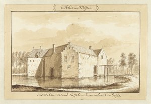 Vy över huset ter Mey i Kennemerland av Abraham Rademaker
