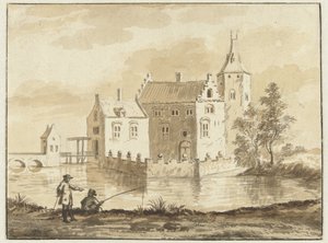 Huset Munniekenhof nära byn Grijpskerk i Walcheren av Abraham Rademaker