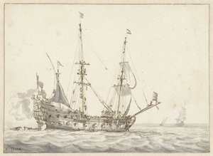 holländskt krigsskepp av Abraham Storck