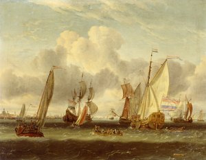 Frakt på IJ vid hamnen i Amsterdam
