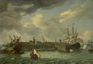 Ön Onrust nära Batavia av Abraham Storck