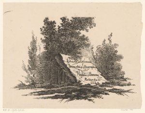 Sten i landskapet Etude de Chevaux (serietitel på objekt) av Abraham Vinkeles
