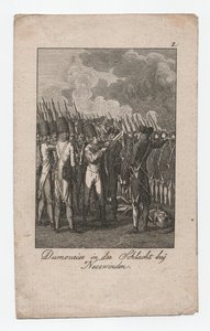 Dumouriez i slaget vid Neerwinden, ca. 1795 (gravyr)