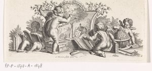 Fyra putti studera och måla av Abraham Zeeman