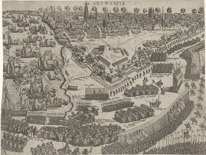 Ankomst av hertigen av Anjou i Antwerpen och mottagande av prinsen av Orange, 1582