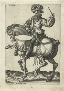 Tysk trummis till häst av Abraham de Bruyn (attributed to)