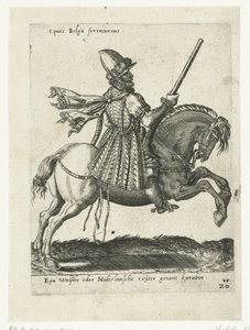 Holländsk ryttare med karbin av Abraham de Bruyn (attributed to)