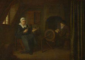 Tobit och Anna, ca. 16571658 av Abraham de Pape