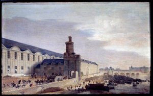 Utsikt över Porte Neuve och Galerie du Louvre runt 1640 Entrée du Louvre vid Seines strand. Målning av Abraham de Verwer (1600-1650) 1640 Dim. 0,37 x 0,59 m Paris, Musee Carnavalet
