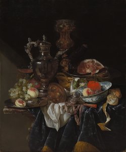 Silvervinkanna, skinka och frukt