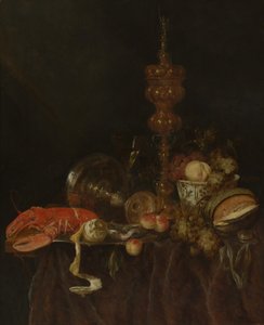 Stilleben med hummer och frukt, troligen tidigt 1650-tal.