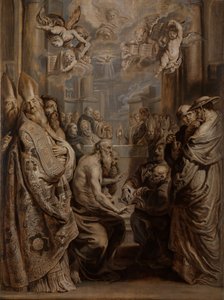 Disputationen om Kristi närvaro i eukaristin av Abraham van Diepenbeeck