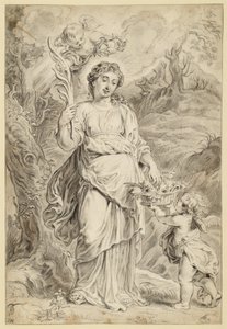 Den heliga Dorotea, hållande en palmkvist i sin högra hand av Abraham van Diepenbeeck