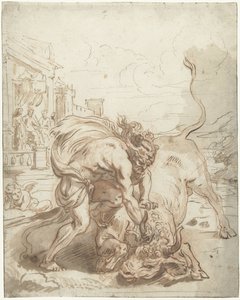 Hercules besegrar Achelous i form av en tjur