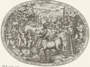 Triumftåg av Bacchus och Silenus: jordens element Terra (titel på objekt) De fyra elementen (serietitel)
