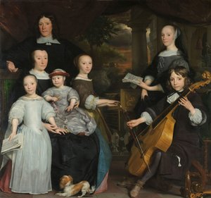 David Leeuw med sin familj David Leeuw (1631/32-1703). Amsterdam Merchant med sin familj av Abraham van den Tempel