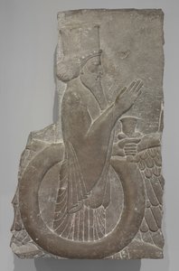 Ahuramazda in the Winged Disk, Persepolis, 486-460 BC (kalksten) av Achaemenid