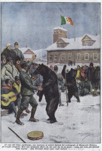 Trots det extremt stela klimatet, finns det ingen brist på italienska soldater från Murmansk-kontingenten? av Achille Beltrame