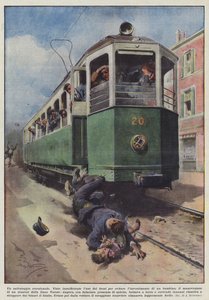 En exceptionell räddning (färg litho) av Achille Beltrame