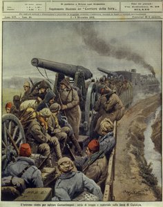 Balkankrigen (1912-1913), Sista försöket att rädda Konstantinopel som skickade trupper och varor till Ciafaldalinjen, 1 december av Achille Beltrame