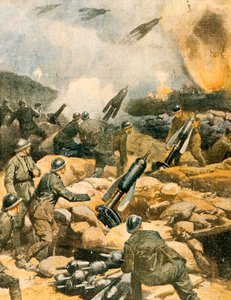 Bombning av Carso-linjer av Achille Beltrame