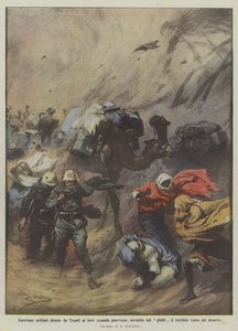 Militärkaravaner på väg från Tripoli till forten med proviant, träffade av Ghibli den förskräcklige?