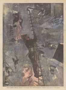 Hur amerikanska brandmän arbetar för att rädda människor under en brand av Achille Beltrame