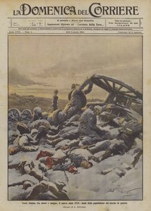 Som sinitia, mellan smärta och blod, det nya året 1915, hälften av världens befolkning i krig