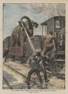 Som en elefant, trött på att åka tåg, hindrar du tåget som fraktade den från att röra sig