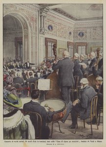 Konsert med gamla artister (16 århundraden i tjugotvå) ges i vilohemmet för musiker? av Achille Beltrame