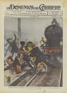 Modig handling av en stationsmästare, han räddar tre personer som står på perrongen när ett tåg var på väg att träffa dem