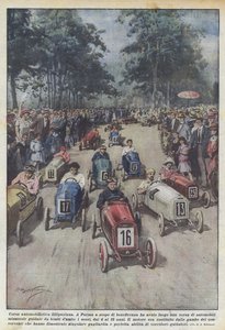 Lilliputian biltävling av Achille Beltrame