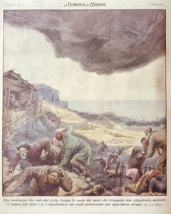 Omslagsillustration av meteorit som faller på Japan av Achille Beltrame