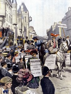 Demonstrationer i London i september 1908 av Achille Beltrame