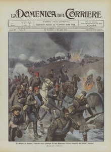 Från nederlag till nederlag fortsätter den turkiska armén sin katastrofala reträtt eftersträvad av de segerrika bulgarerna av Achille Beltrame