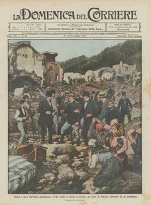 Smärta och sorg i södra Italien, besöker kungen ruinerna av Cetara, i Salernobukten? av Achille Beltrame