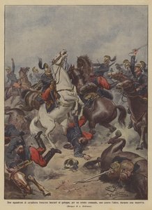 Två skvadroner franskt kavalleri sjösatte i galopp, för ett fel kommando? av Achille Beltrame