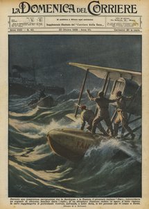 Under en stormig resa mellan Sardinien och Tunisien, det italienska ångfartyget Duce? av Achille Beltrame