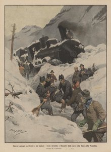 Enorma snöfall i Friuli och Cadore, tåg påkört och blockerat av snön på Pontebba-linjen