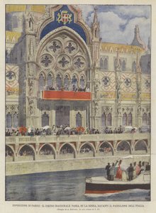 Paris Utställning, Invigningsprocessen passerar, På Seine, Framför Italien Paviljongen av Achille Beltrame