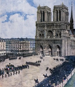Felix Faures begravning vid Notre Dame-katedralen i Paris 1899 Illustration av Achille Beltrame av Achille Beltrame