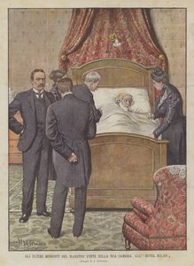 De sista ögonblicken av Maestro Verdi i hans rum, på Hotel Milano