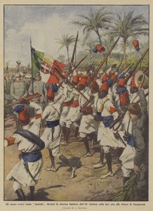 De eritreanska askarierna fantiserar framför det 84:e infanteriets härliga flagga på sin utflykt?