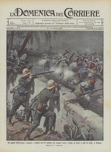 Episoderna av hjältemod, sergeant och soldat av 63:e fusiliers som står upp länge? av Achille Beltrame